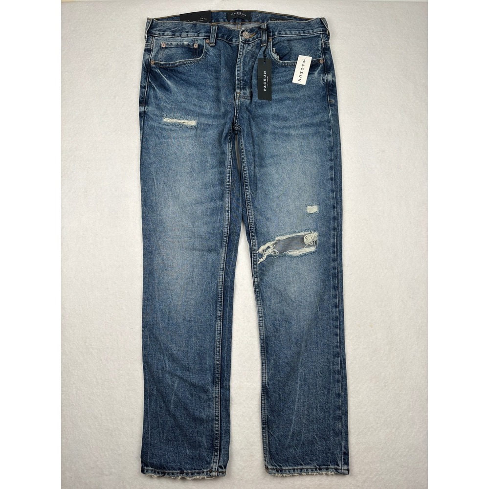 PacSun Slim Fit Jeans Mens 32x30 Distressed Streetwear NWT